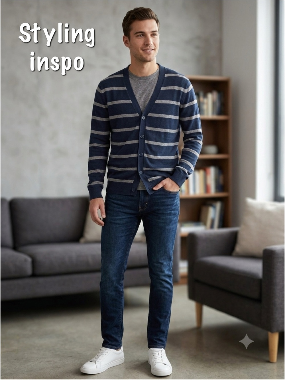Old Navy V-Neck Stripe Cardigan